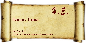Hanus Emma névjegykártya
